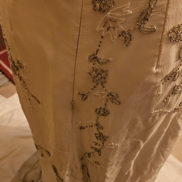 Scala Cream Beaded V-Neck Wedding Dress - Picture 5 of 9